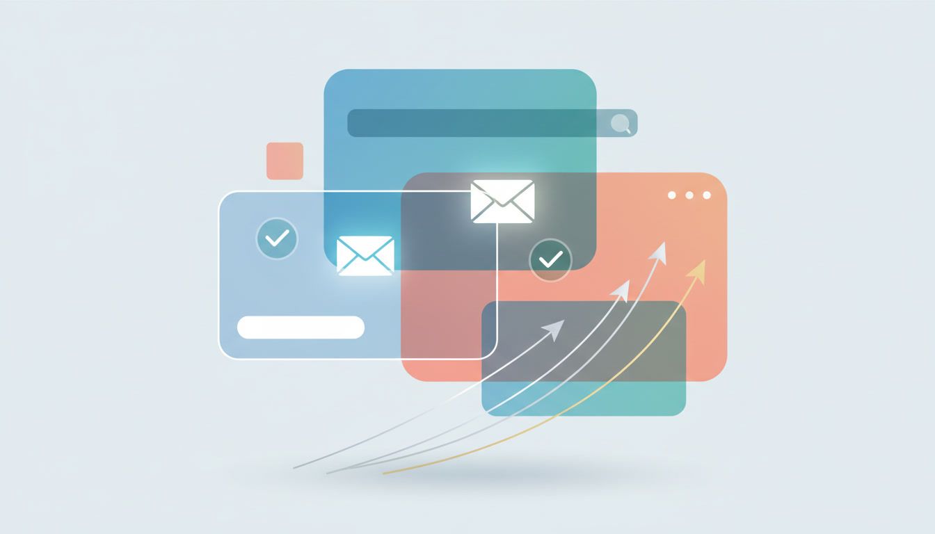 Modern abstract visualization of email popup conversion optimization