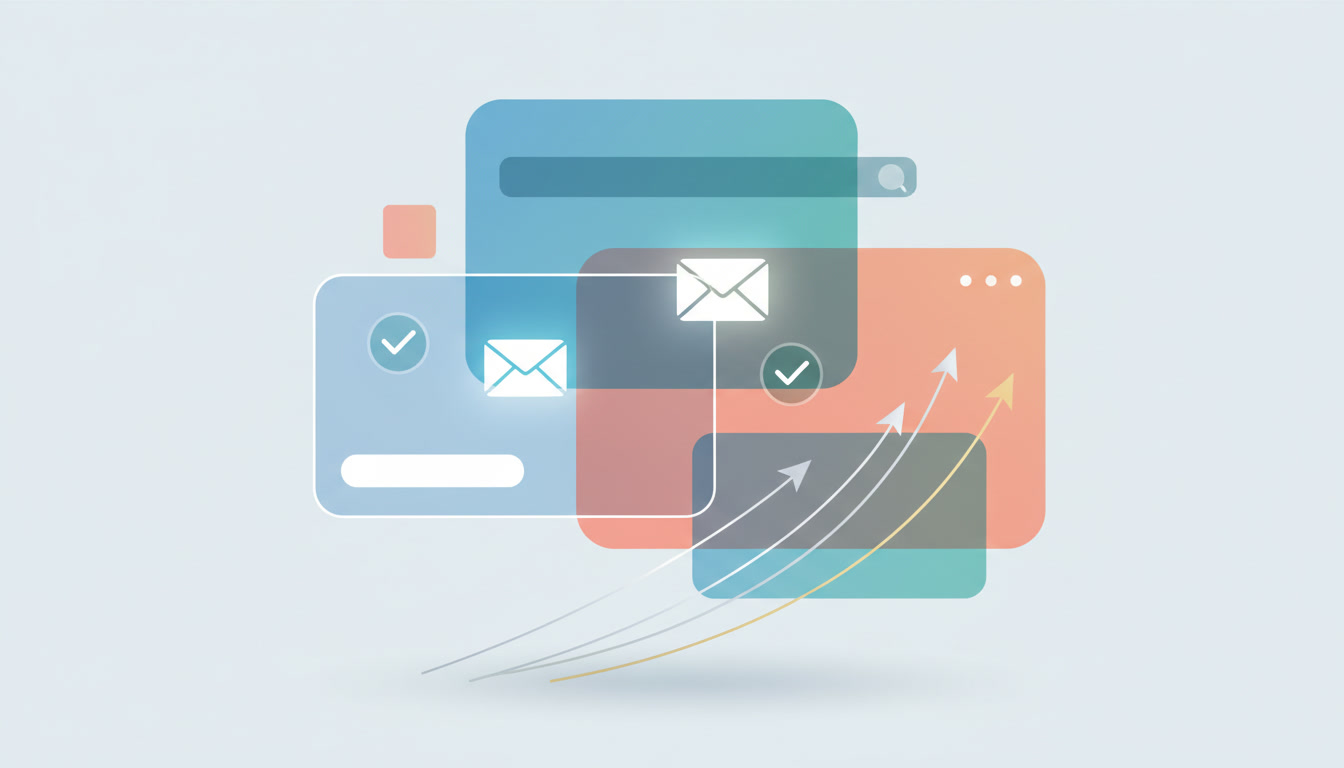 Modern abstract visualization of email popup conversion optimization